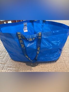 Large  IKEA Bag Blue Reusable Storage Laundry Travel Tote
